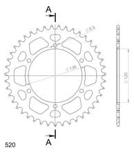 Kettingtandwiel Supersprox 520 LK 136,0mm Ø 120mm 43 tanden 6-gaats Aluminium zwart