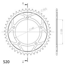 Kettingwiel Supersprox 520 LK 140,0mm Ø 120mm 43T 5-gats aluminium zwart