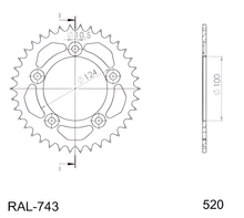 řetězovka Supersprox 520 LK 124,0mm Ø 100mm 43Z 5-děrová hliník černá