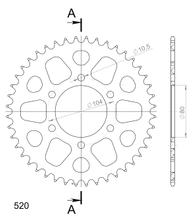 Kolo řetězu Supersprox 520 LK 104,0mm Ø 80mm 44Z 6-děrové hliníkové černé