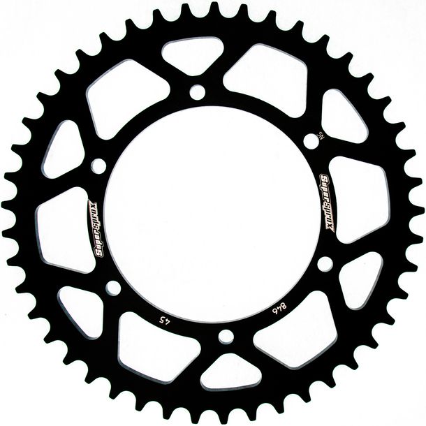 Pignon en aluminium Supersprox 520 LK 136,0 mm Ø 120 mm 45Z 6 trous noir