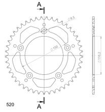 Coroa Supersprox 520 LK 150,0mm Ø 116,2mm 45Z 5-furos alumínio preto