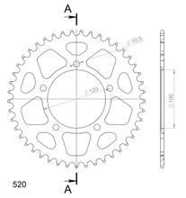 Supersprox 520 LK 120,0 mm Ø 100 mm 45Z Pignone in alluminio a 5 fori nero