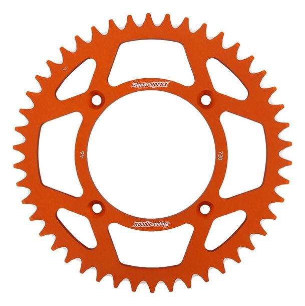 Kettenrad Supersprox 520 LK 132,0mm Ø 110mm 46Z 4-Loch Aluminium orange