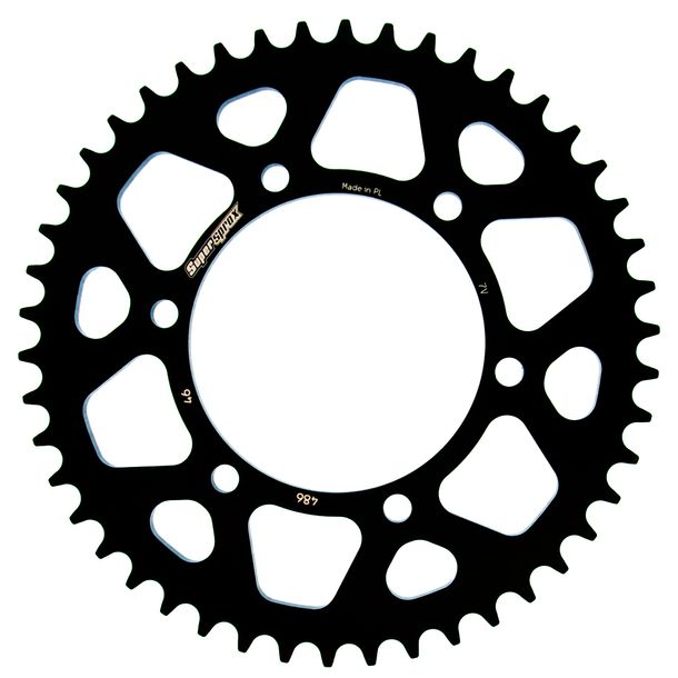 Pignon aluminium 6 trous Supersprox 520 LK 130,0mm Ø 110mm 46Z noir
