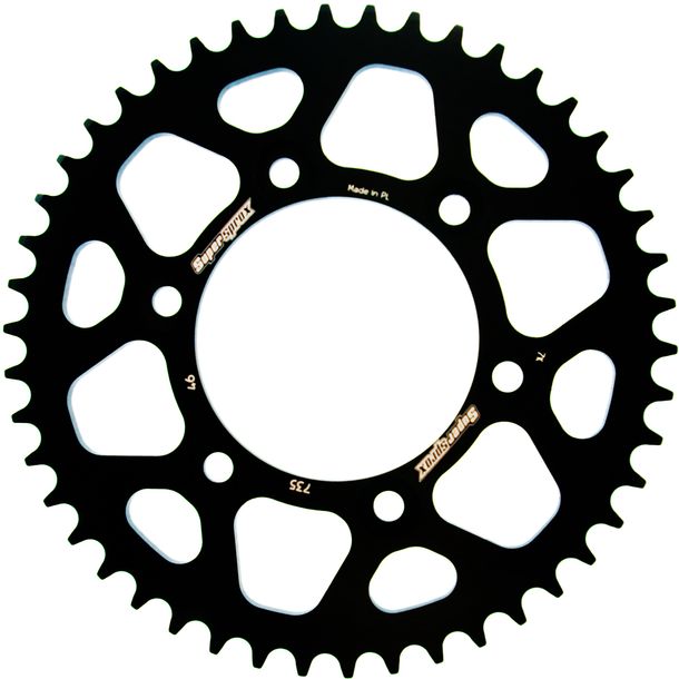 Piñón de aluminio Supersprox 520 LK 124,0 mm Ø 100 mm 46T negro