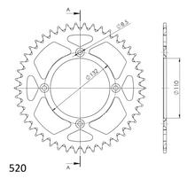 Piñón de aluminio Supersprox 520 LK 132,0 mm Ø 110 mm 46T negro