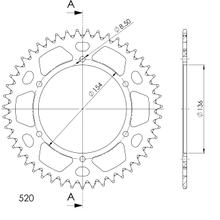 Kolo řetězu Supersprox 520 LK 154,0mm Ø 136mm 47Z 6-otvorové hliníkové černé