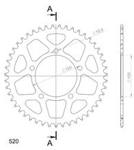 řetězové kolo Supersprox 520 LK 120,0mm Ø 100mm 47Z 5-dírové hliník černá
