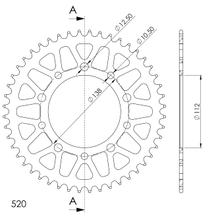 Kolo řetězu Supersprox 520 LK 138,0mm Ø 112mm 48Z 5-otvorové hliník černá