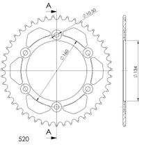 řetězové kolo Supersprox 520 LK 160,0mm Ø 134mm 48Z 6-otvorové hliník černá