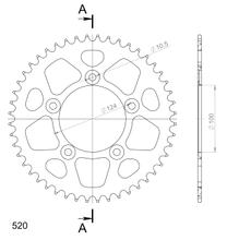 Ketten kolo Supersprox 520 LK 124,0mm Ø 100mm 48Z 5-děrové hliníkové černé