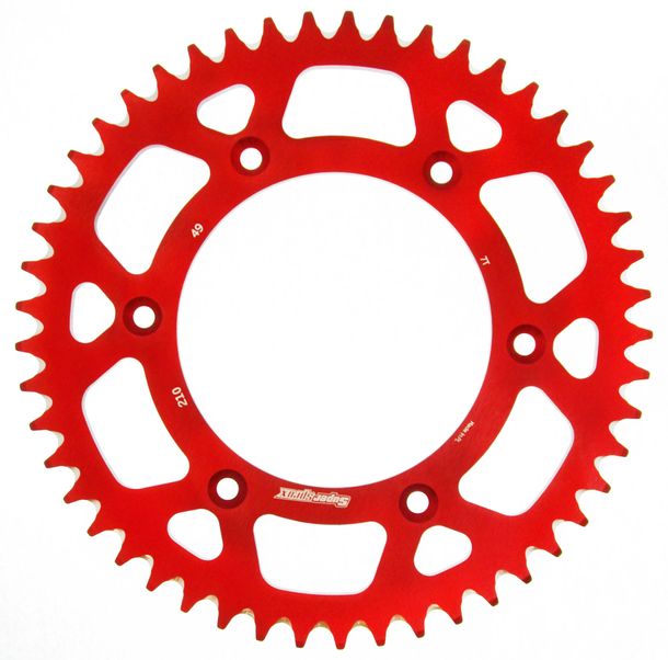 Kettenrad Supersprox 520 LK 153,0mm Ø 125mm 49Z 6-Loch Aluminium rot
