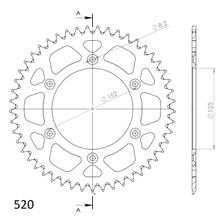 Kettingtandwiel Supersprox 520 LK 152,0mm Ø 125mm 49 tanden 6-gaats Aluminium rood