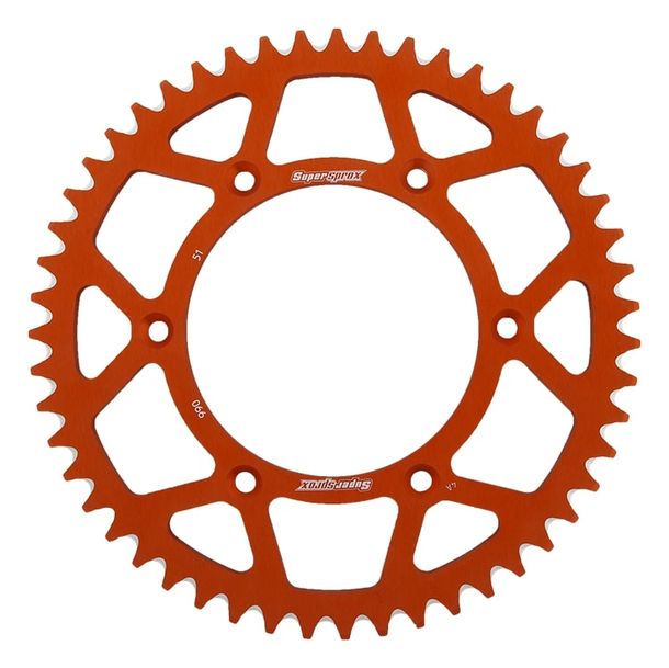 Supersprox 520 LK 150.0 mm Ø 125 mm 51Z 6-hole aluminum sprocket orange