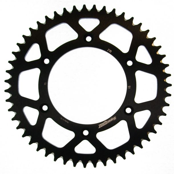 Kettenrad Supersprox 520 LK 153,0mm Ø 125mm 51Z 6-Loch Aluminium schwarz