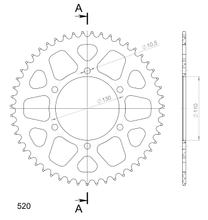 Supersprox 520 LK 130.0mm Ø 110mm 51Z 6-hole aluminum sprocket black