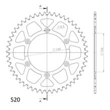 Kolo řetězu Supersprox 520 LK 146,0mm Ø 126mm 51Z 6-děrové hliník černá