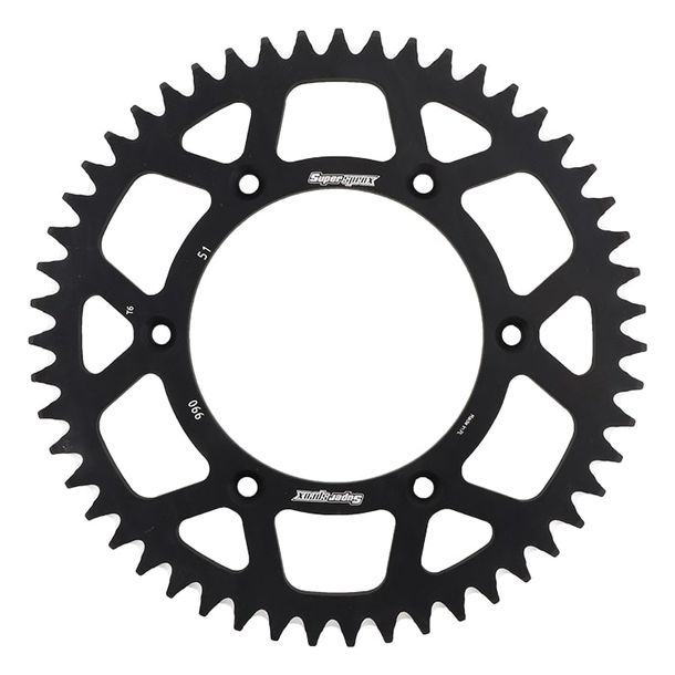 Kettenrad Supersprox 520 LK 150,0mm Ø 125mm 51Z 6-Loch Aluminium schwarz