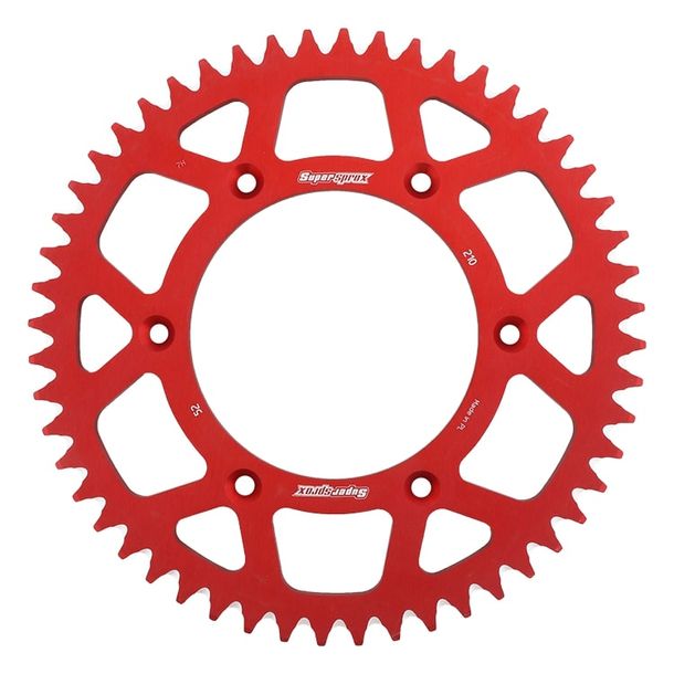 Supersprox 520 LK 153.0 mm diameter 125 mm 52T 6-hole aluminum sprocket, red