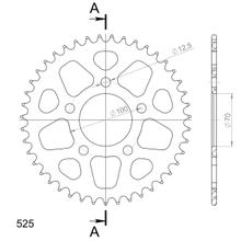 Kettingwiel Supersprox 525 LK 100,0mm Ø 70mm 39T 5-gaats aluminium zwart