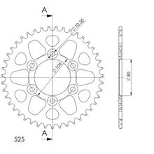 Samotné řetězové kolo Supersprox 525 LK 104,0mm Ø 80mm 40Z 6-otvorové hliník černá
