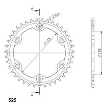 Supersprox 525 LK 155,0 mm diametro 128 mm 40Z pignone in alluminio a 6 fori nero