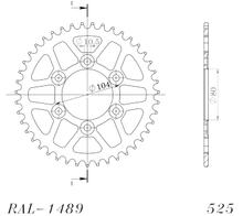 Supersprox 525 LK 104.0mm Ø 80mm 41Z 6-hole aluminum sprocket red