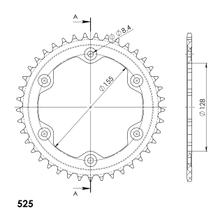 Supersprox 525 LK 155.0 mm diameter 128 mm 42T 6-hole aluminum sprocket orange