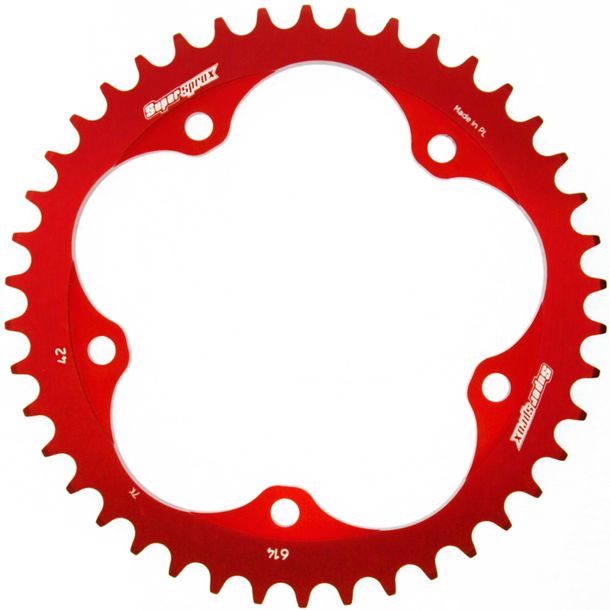 Kettenrad Supersprox 525 LK 152,0mm Ø 132mm 42Z 5-Loch Aluminium rot
