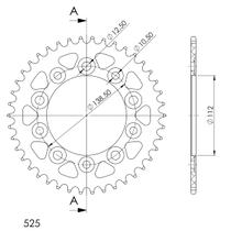 Supersprox 525 LK 138.0 mm diameter 112 mm 42T 5-hole aluminium sprocket black