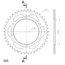Kettingtandwiel Supersprox 525 LK 150,0mm Ø 125mm 42 tanden 6-gaats Aluminium zwart