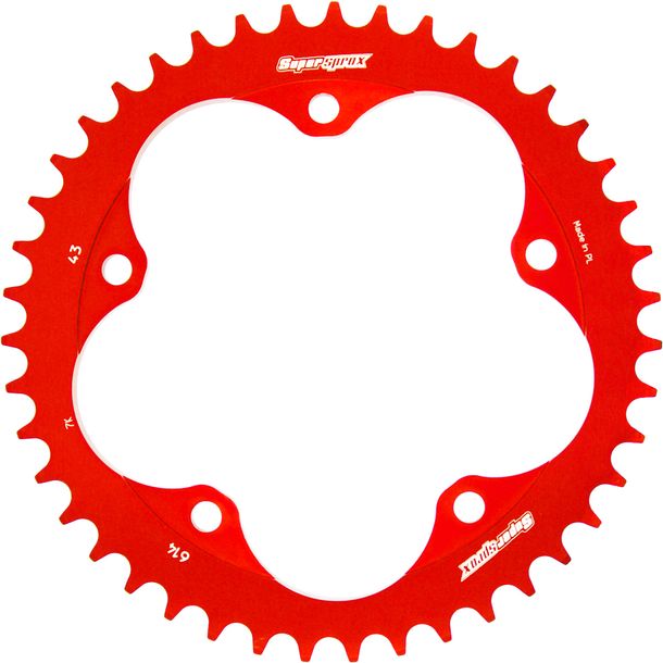 Kettenrad Supersprox 525 LK 152,0mm Ø 132mm 43Z 5-Loch Aluminium rot