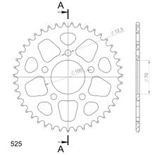 Kettingwiel Supersprox 525 LK 100,0mm Ø 70mm 43T 5-gaats aluminium zwart