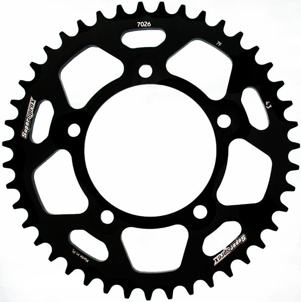 Supersprox 525 LK 120,0 mm Ø 100 mm 43T pignone in alluminio a 5 fori nero