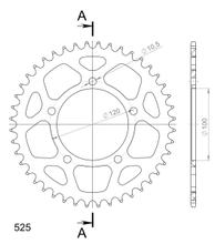 Supersprox 525 LK 120,0 mm Ø 100 mm 45Z Pignone in alluminio a 5 fori nero