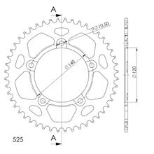 Kettingtandwiel Supersprox 525 LK 110,0mm Ø 87mm 45 tanden 5-gats Aluminium zwart