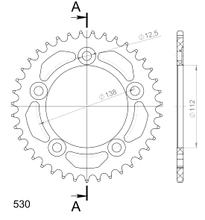 Kettenrad Supersprox 530 LK 138,0mm Ø 112mm 41Z 5-Loch Aluminium schwarz