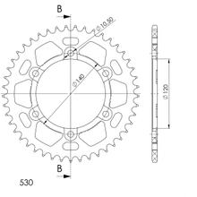 řetězové kolo Supersprox 530 LK 140,0mm Ø 120mm 42Z 6-otvorové hliníkové černé