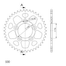 Kettingwiel Supersprox 530 LK 100,0mm Ø 76mm 42 tanden 5-gaats Aluminium zwart