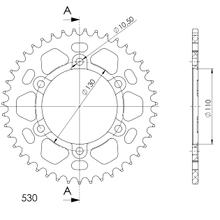 Kola řetězu Supersprox 530 LK 130,0mm Ø 110mm 43Z 6-otvorové hliník červená
