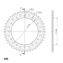Kettingtandwiel Supersprox 530 boutcirkel 176,0mm Ø 154mm 45 tanden 6-gaats aluminium rood
