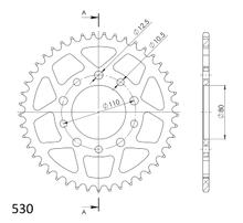 řetězové kolo Supersprox 530 LK 110,0mm Ø 80mm 45Z 5-otvorové hliník černá