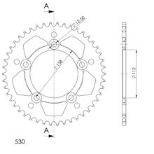 Tandwiel Supersprox 530 Steekcirkel 138,0mm Ø 112mm 46 Tanden 5-Gats Aluminium zwart