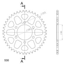 Rozetka Supersprox 530, děrování 104,0mm průměr 80mm 46 zubů 6 děr hliník černá