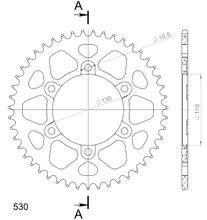 Rozetka Supersprox 530, dělená 130,0mm, průměr 110mm, 47 zubů, 6 děr, hliník modrá