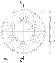 řetězové kolo Supersprox 530 LK 130,0mm Ø 110mm 49Z 6-dírové hliníkové červené