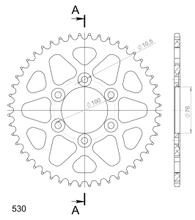 řetězové kolo Supersprox 530 LK 100,0mm Ø 76mm 49Z 6-otvorové hliník černá