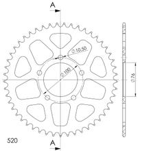 řetězové kolo Supersprox 530 LK 100,0mm Ø 76mm 49Z 5-děrové hliníkové černé