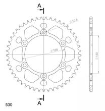 Kolo řetězu Supersprox 530 LK 150,0mm Ø 130mm 50Z 6-děrové hliník černá